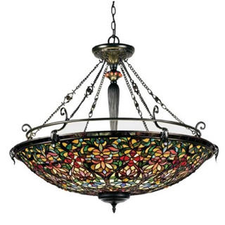 Tiffany Pendant with Eight Uplights Vintage Bronze Finish